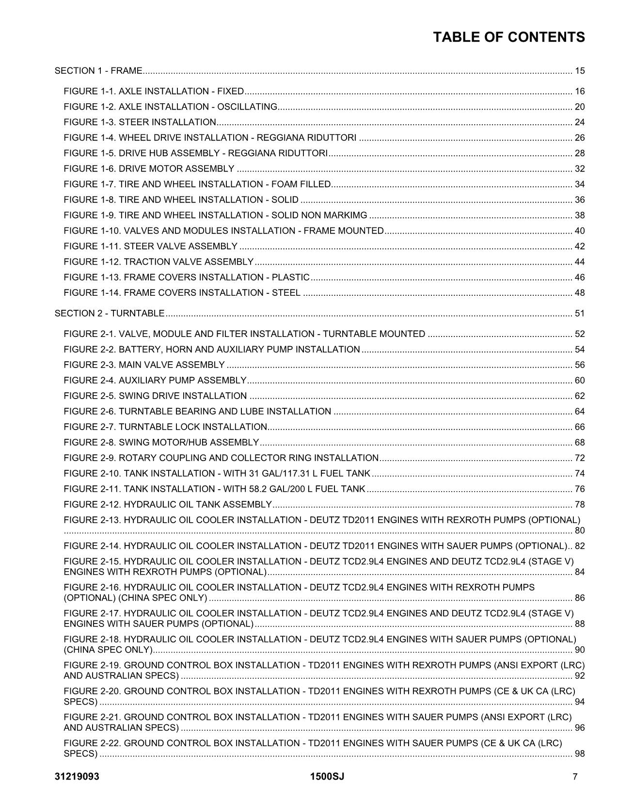 JLG 1500SJ Boom Lift  Parts Catalog Manual