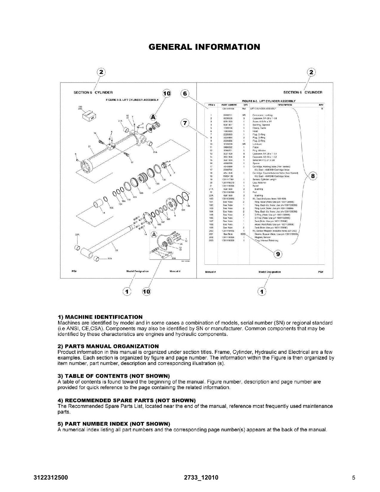 JLG  12010 2733 Telehandler Parts Catalog Manual