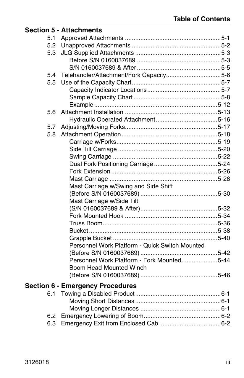 JLG G10-55A G12-55A Telehandler Maintenance Operation Operators Manual 3126018