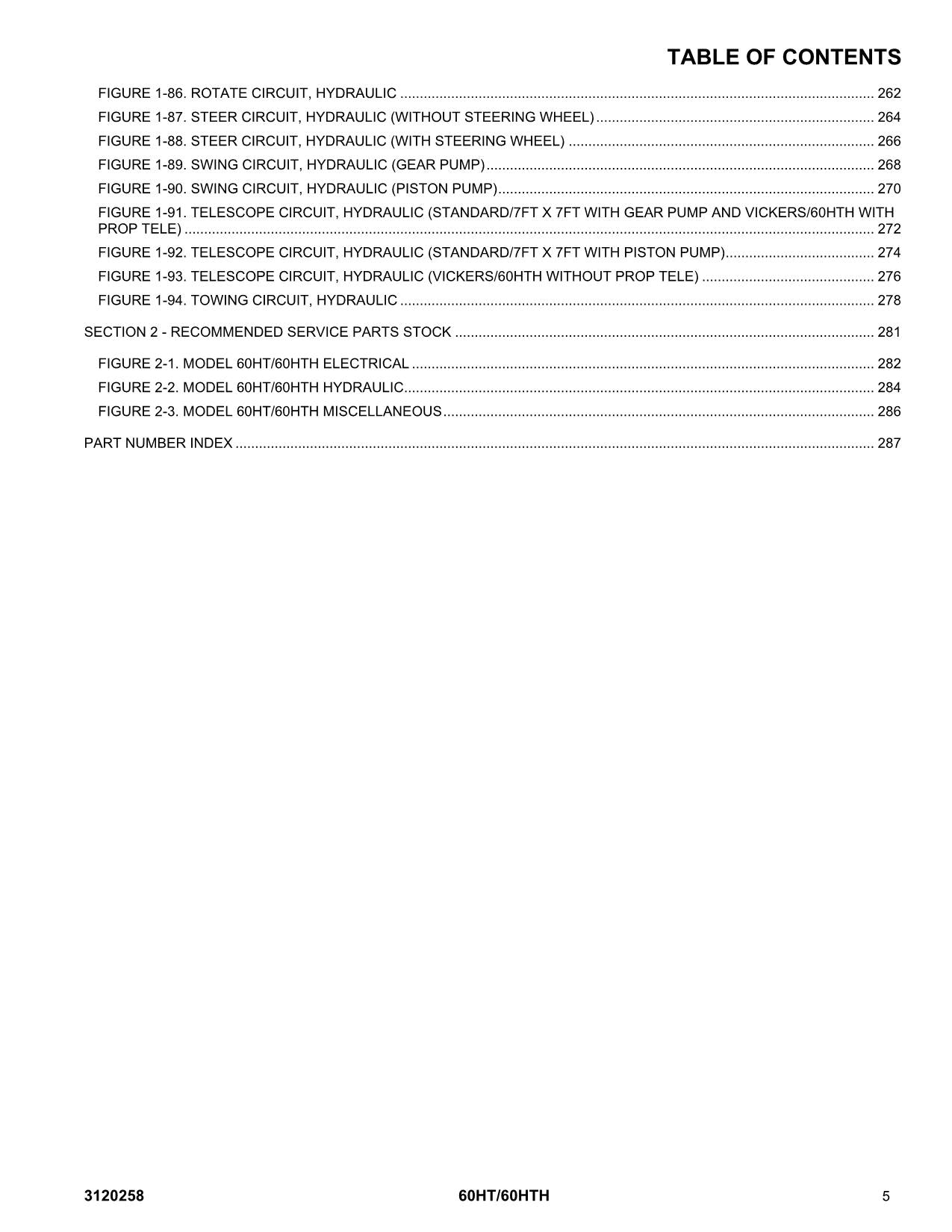 JLG 60HT 60HTH Boom Lift Parts Catalog Manual