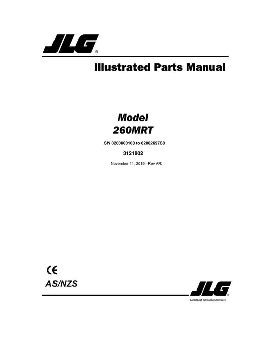 JLG 260MRT Scissor Lift Parts Catalog Manual