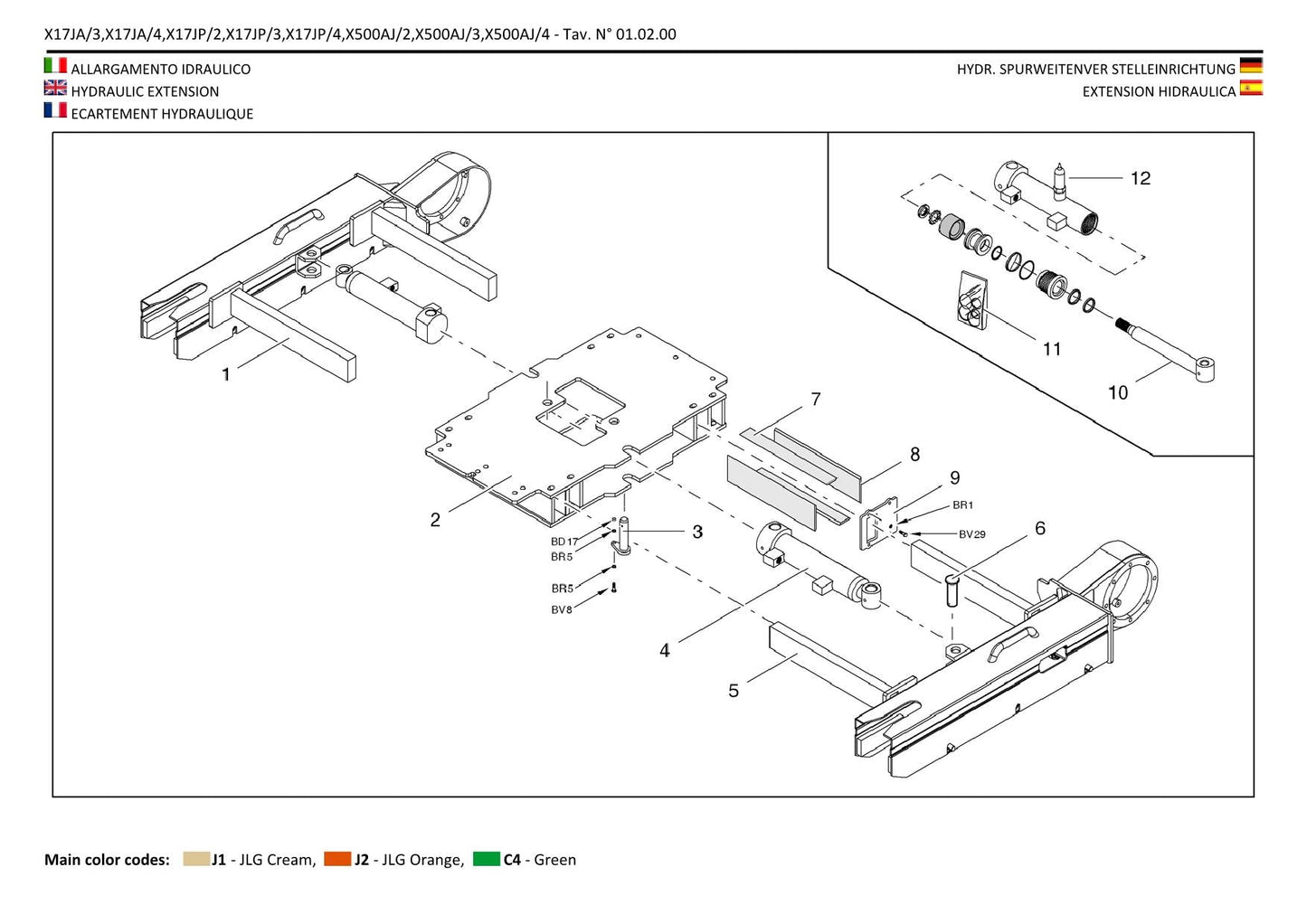 JLG GEN 2 X17JP GEN 2 X500AJ Compact Crawler Parts Catalog Manual Multi language