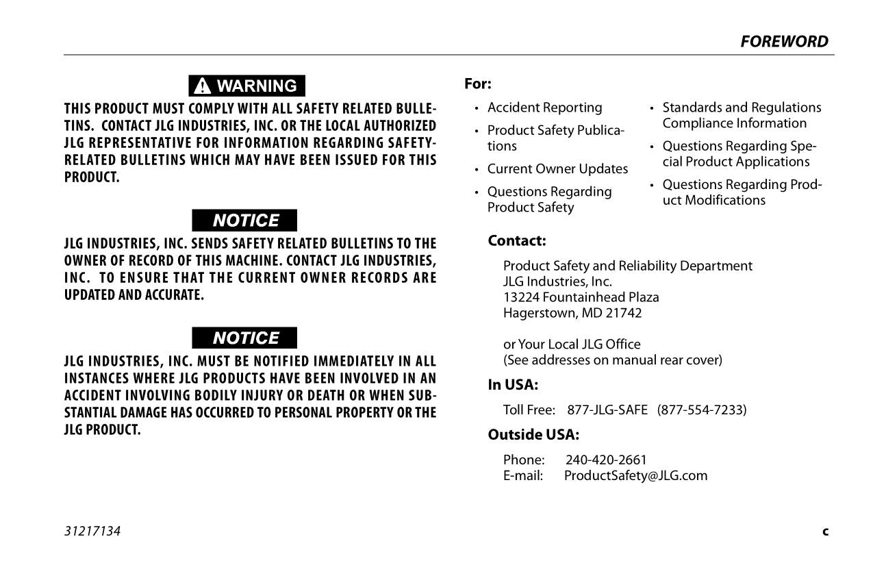 JLG 3369LE 4069LE M3369 M4069 Boom Lift Maintenance Operation Operators Manual