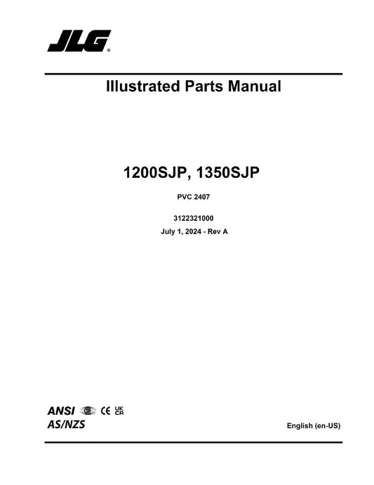 JLG 1200SJP 1350SJP Boom Lift Parts Catalog Manual