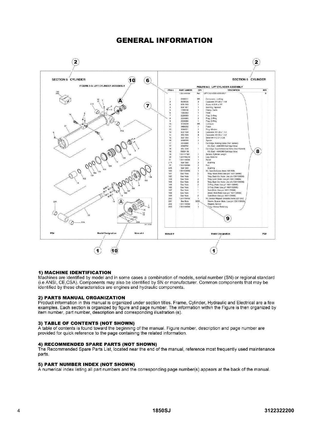 JLG 1850SJ  Boom Lift Parts Catalog Manual