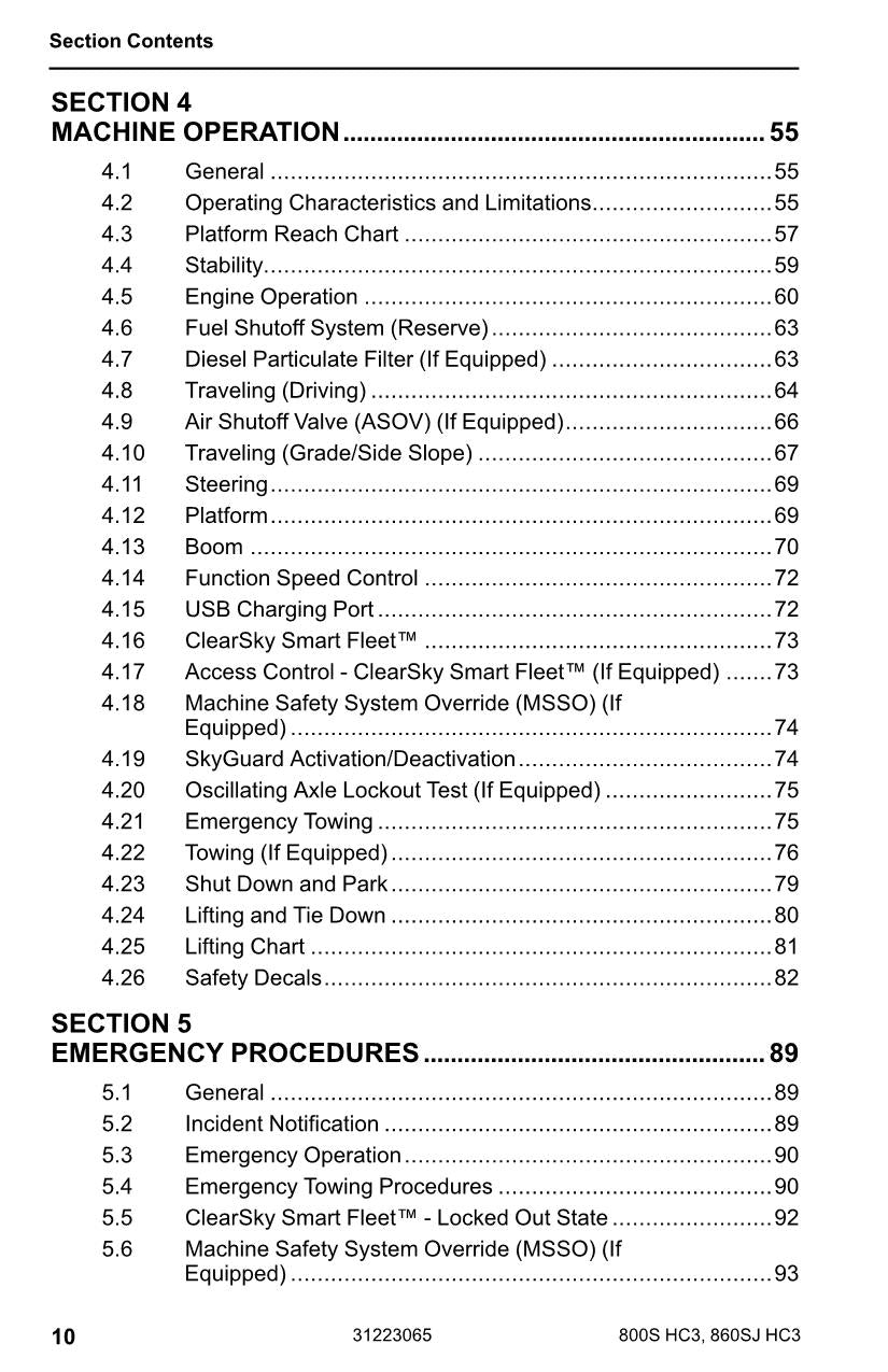 JLG 800S HC3 860SJ HC3 Boom Lift Maintenance Operation Operators Manual 31223065