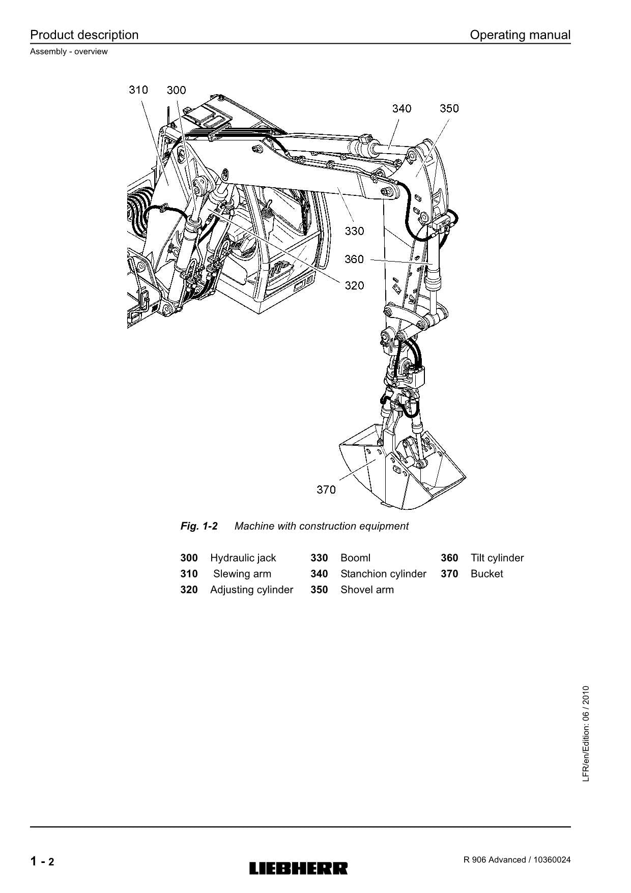 Liebherr R906 Advanced Excavator Operators manual serial 27820