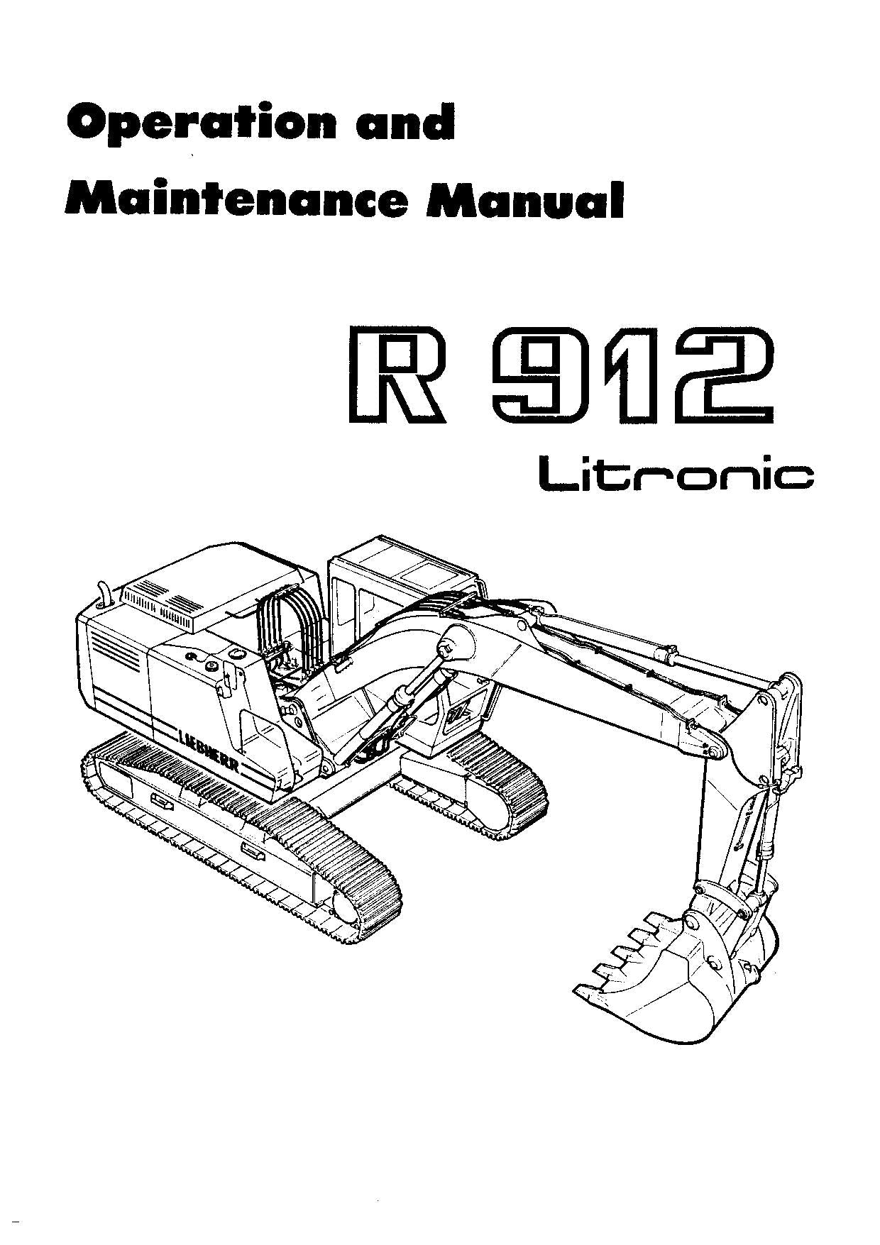 Liebherr R912 Litronic Excavator Operators manual serial 3001