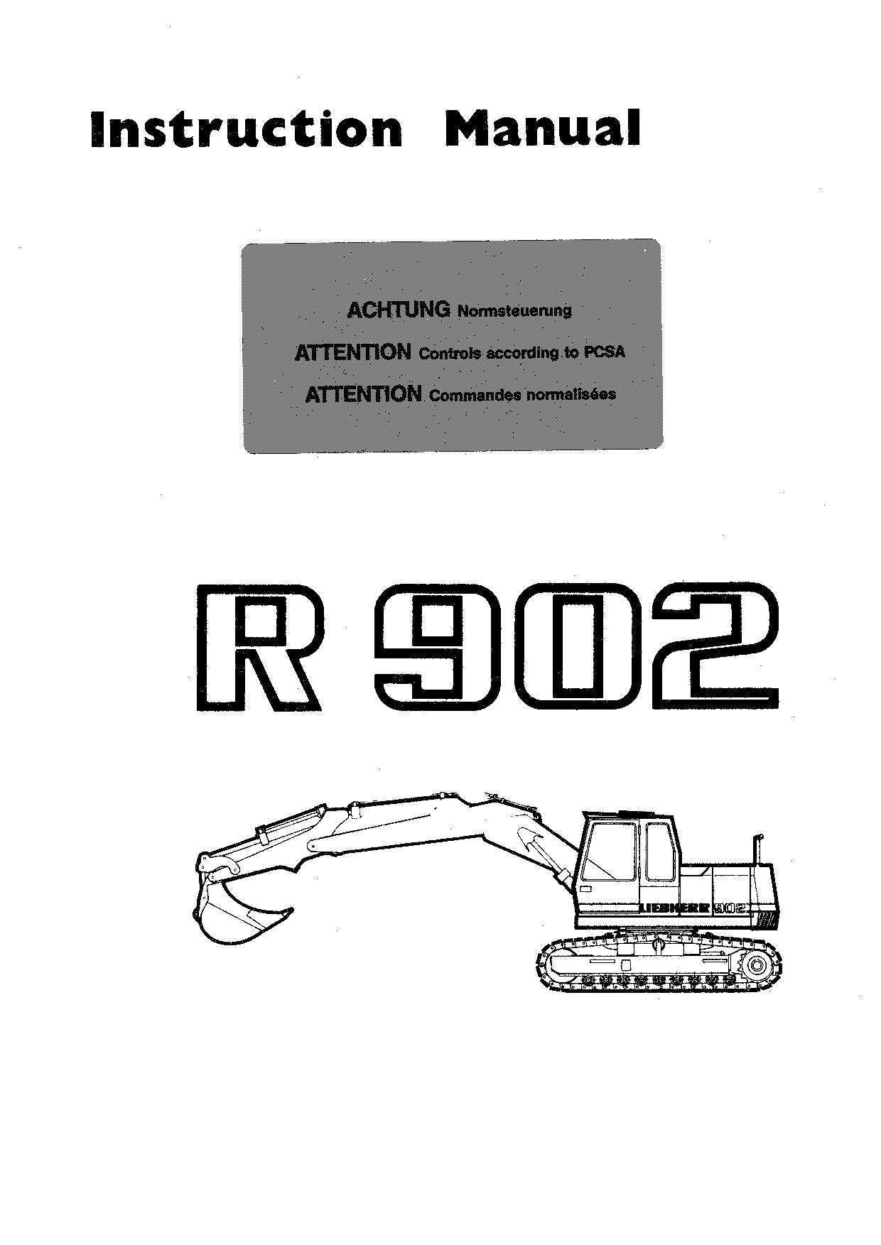 Liebherr R902 Excavator Operators manual serial 1000