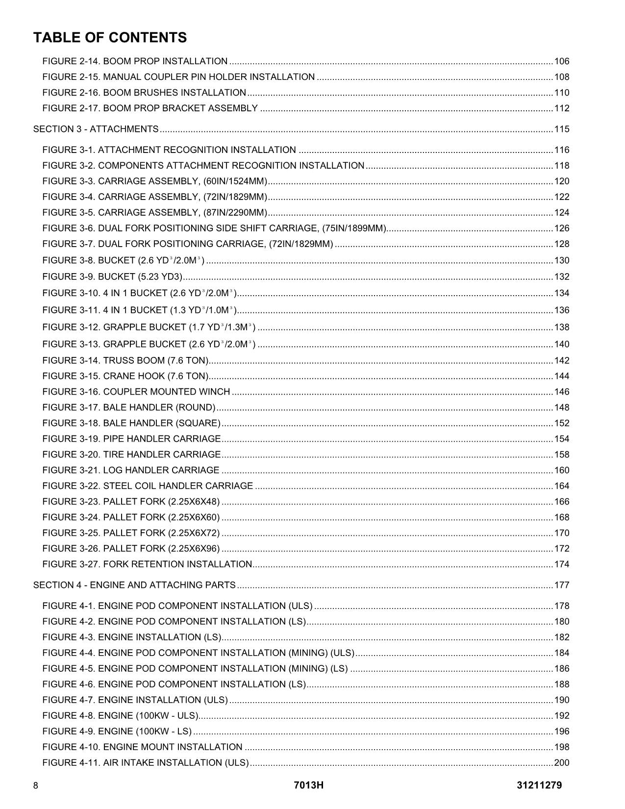 JLG 7013H Telehandler Parts Catalog Manual