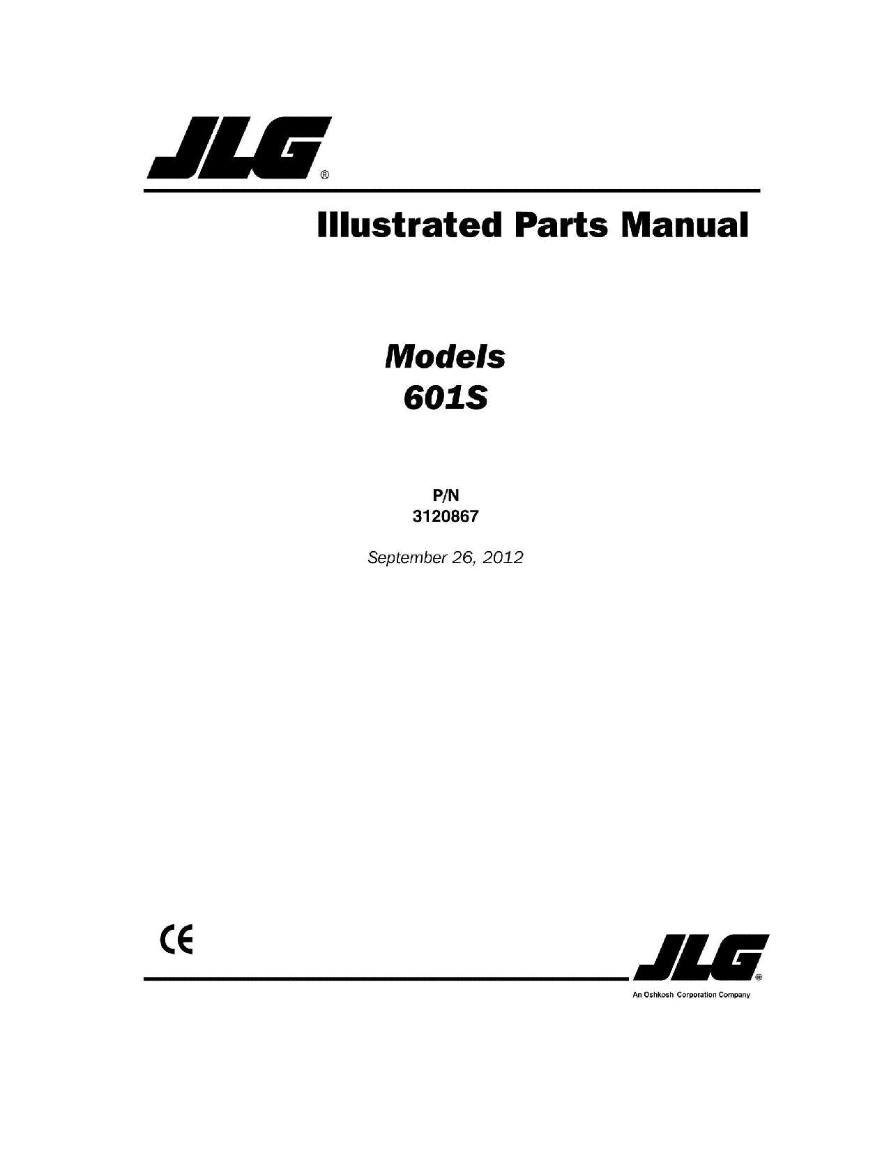 JLG 601S Boom Lift Parts Catalog Manual