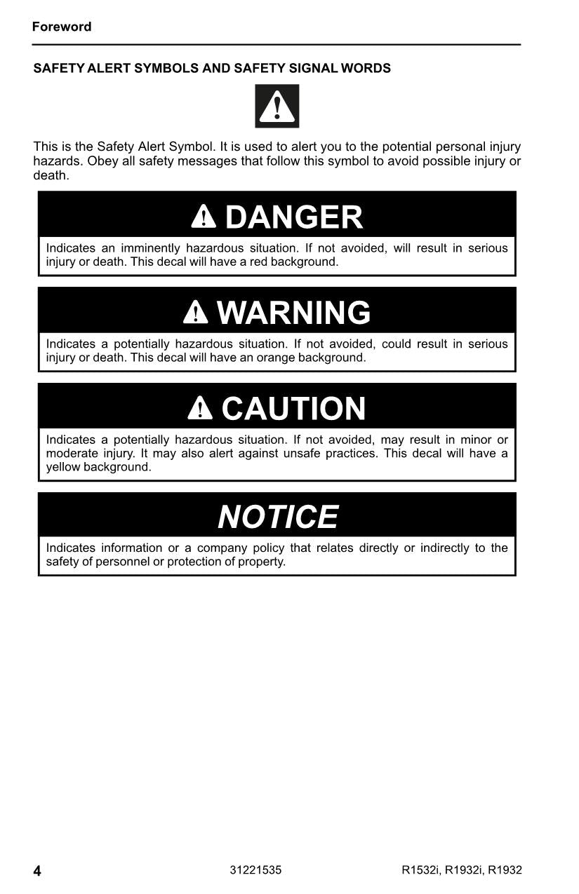 JLG R1532i R1932 R1932i Scissor Lift Maintenance Operators Manual 31221535