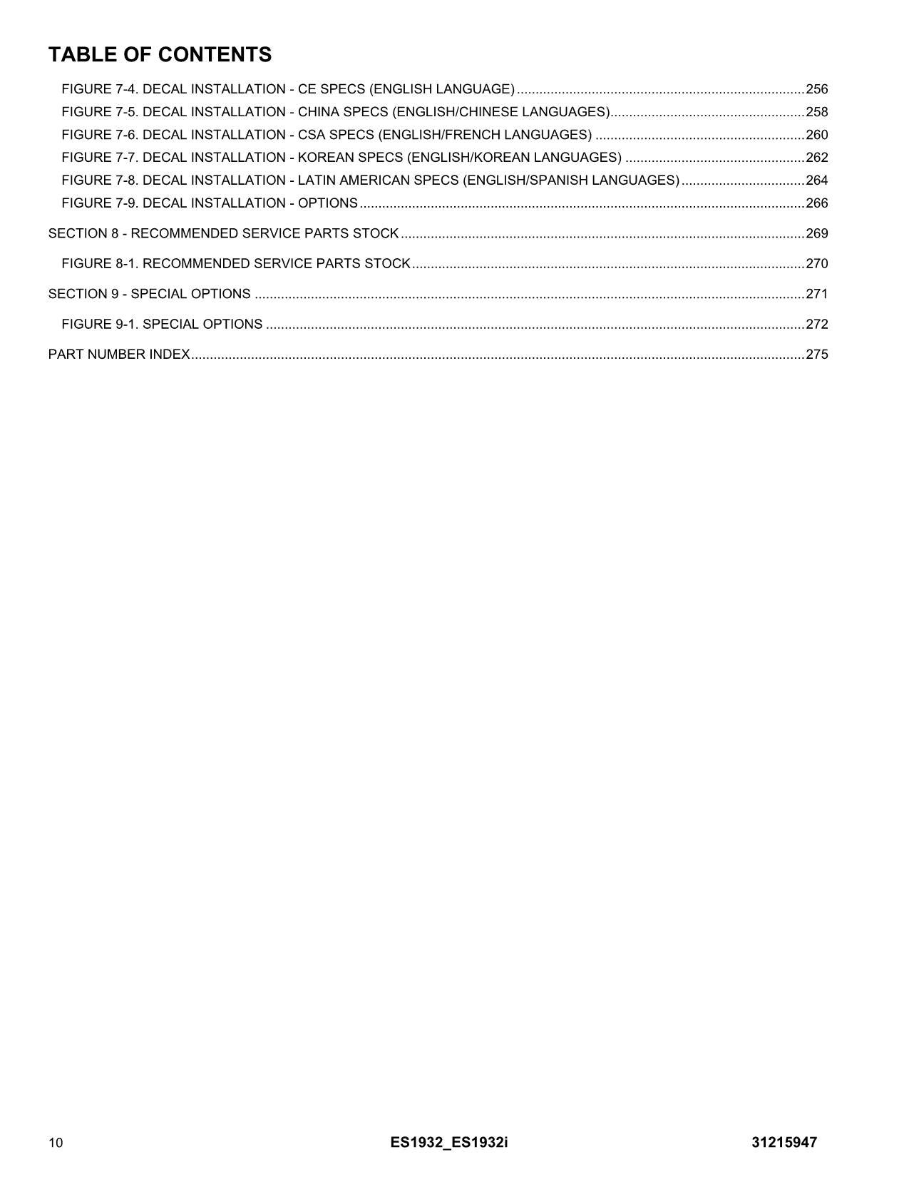 JLG ES1932 ES1932i  Scissor Lift Parts Catalog Manual 31215947