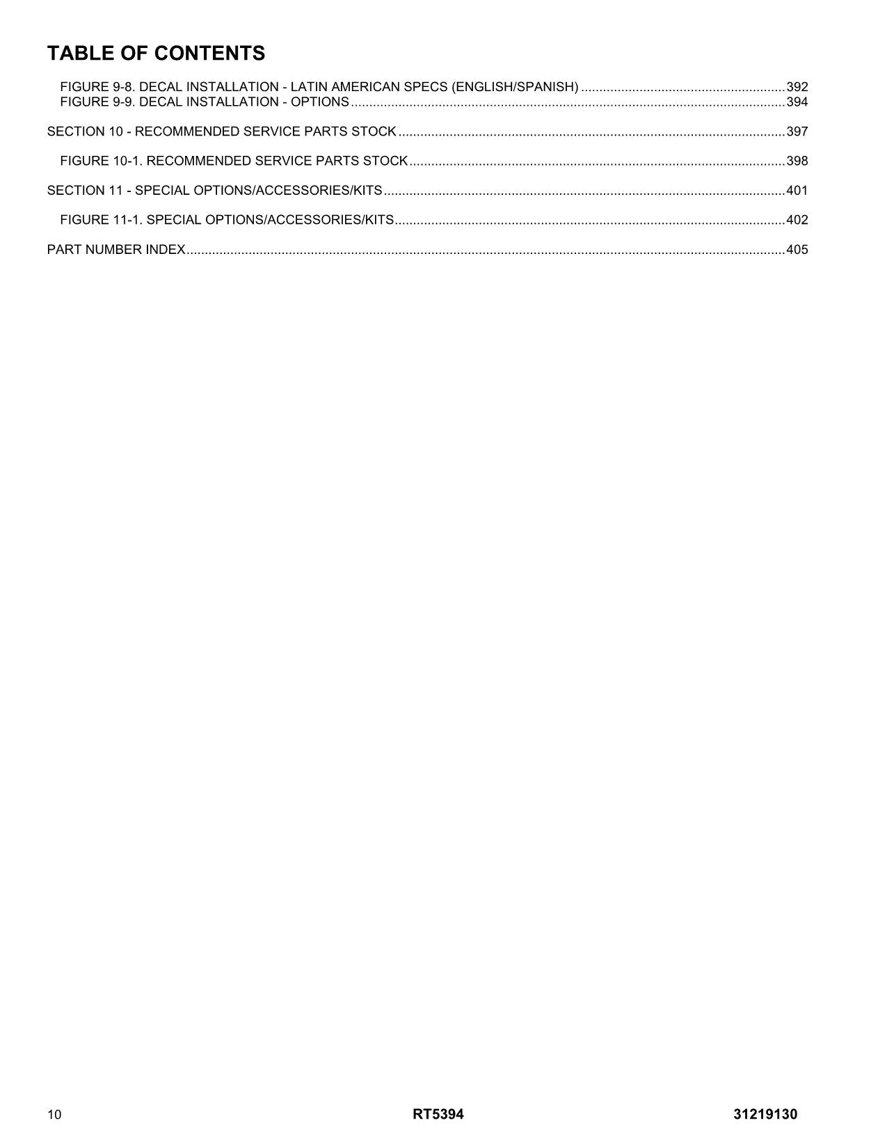 JLG RT5394 Scissor Lift Parts Catalog Manual 31219130