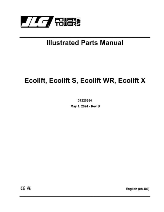 JLG POWER TOWER ECOLIFT ECOLIFTWR Vertical Mast Parts Catalog Manual