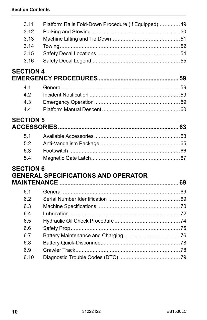 JLG ES1530LC Scissor Lift Maintenance Operation Operators Manual 31222422