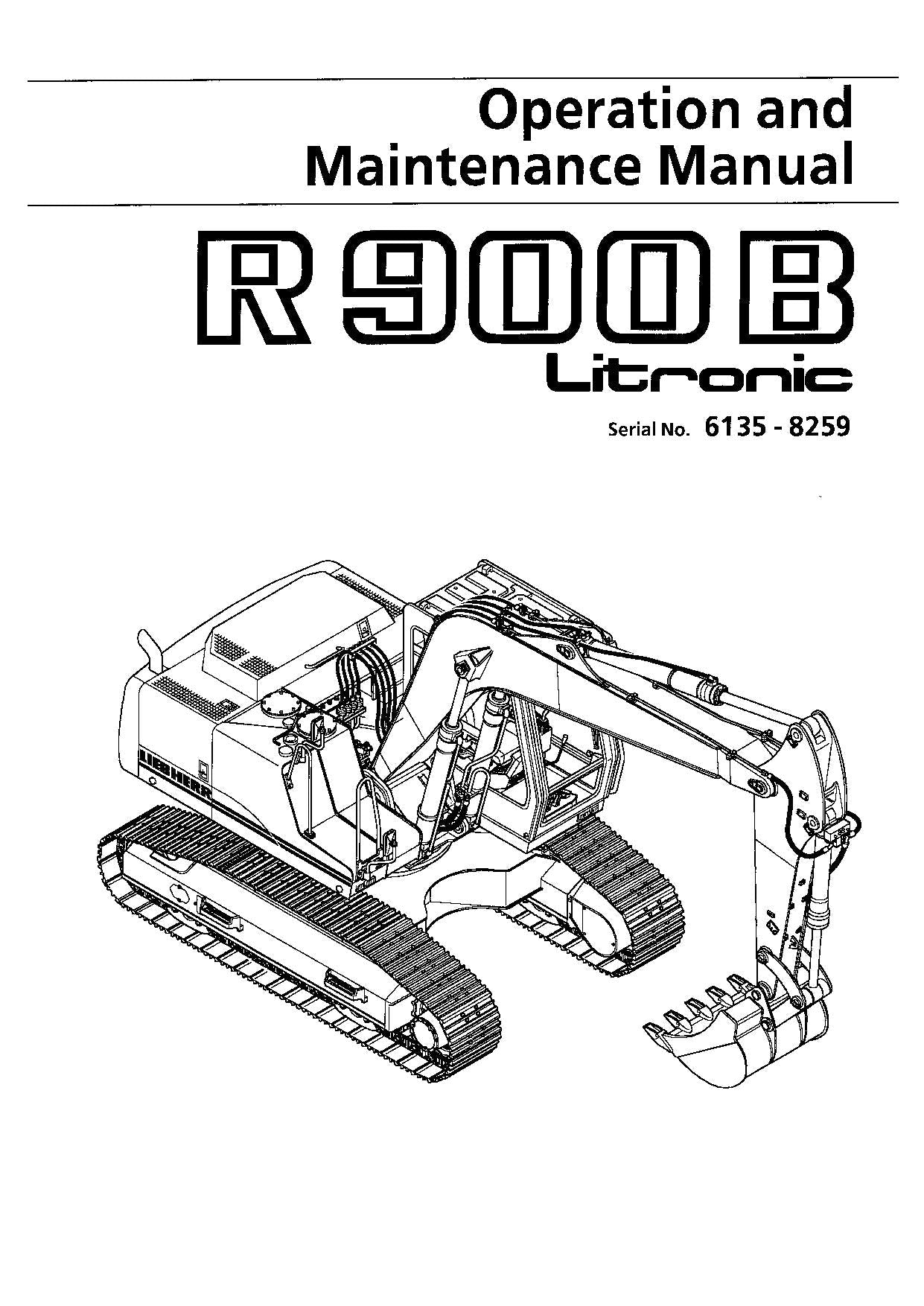 Liebherr R900 B Litronic Excavator Operators manual