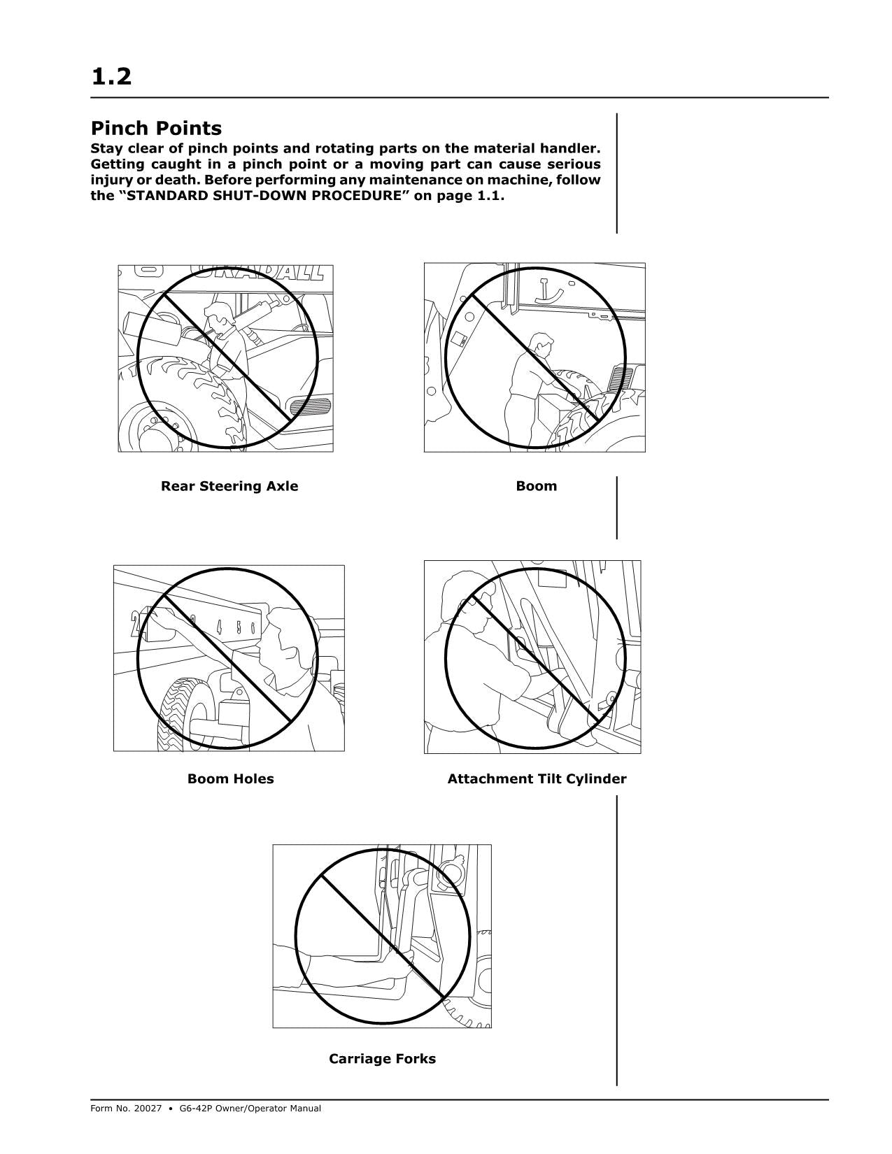 GRADALL JLG G6-42P Telehandler Maintenance Operation Operators Manual