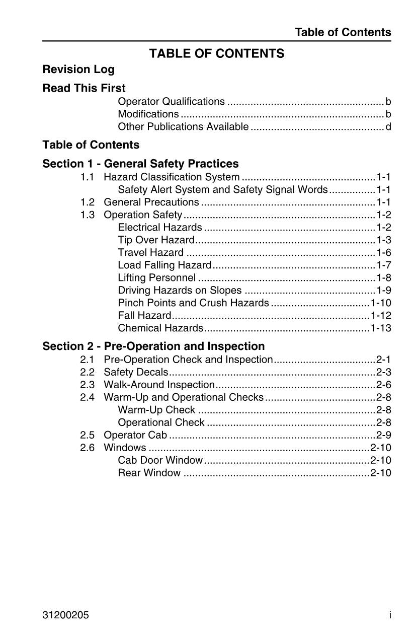 JLG 3508PS 3509PS 3512PS 3513PS 4008PS 4009PS Telehandler Operators Manual