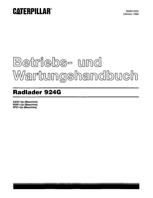 Caterpillar 924G Radlader Betriebsanleitung Wartungshandbuch