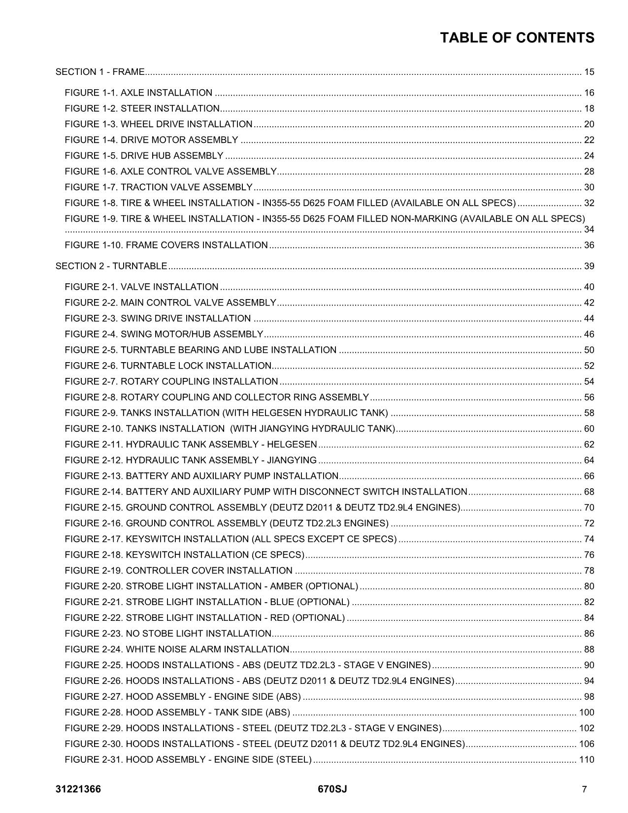 JLG 670SJ SL  Boom Lift Parts Catalog Manual