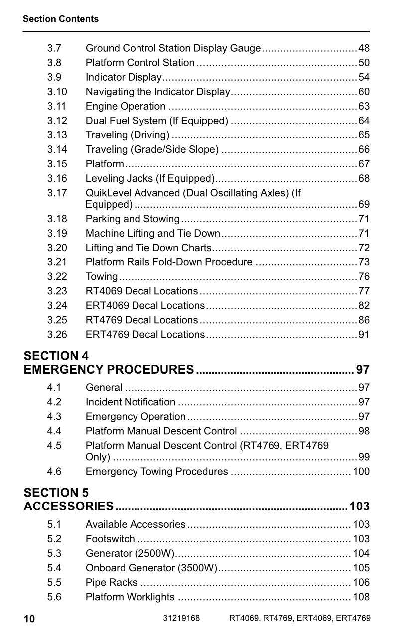 JLG ERT4069 ERT4769 RT4069 RT4769 Scissor Lift Operators Manual 31219168