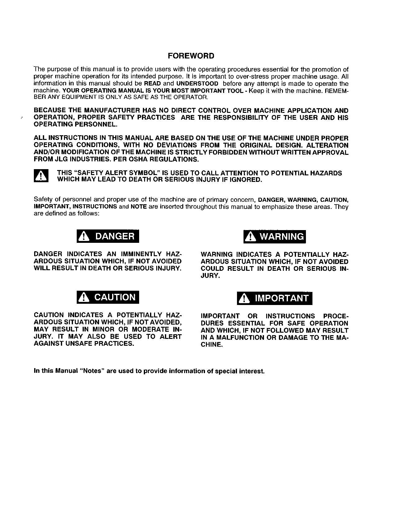 JLG 19AM 24AM 30AM 36AM Vertical Mast Operation Parts Service Manual