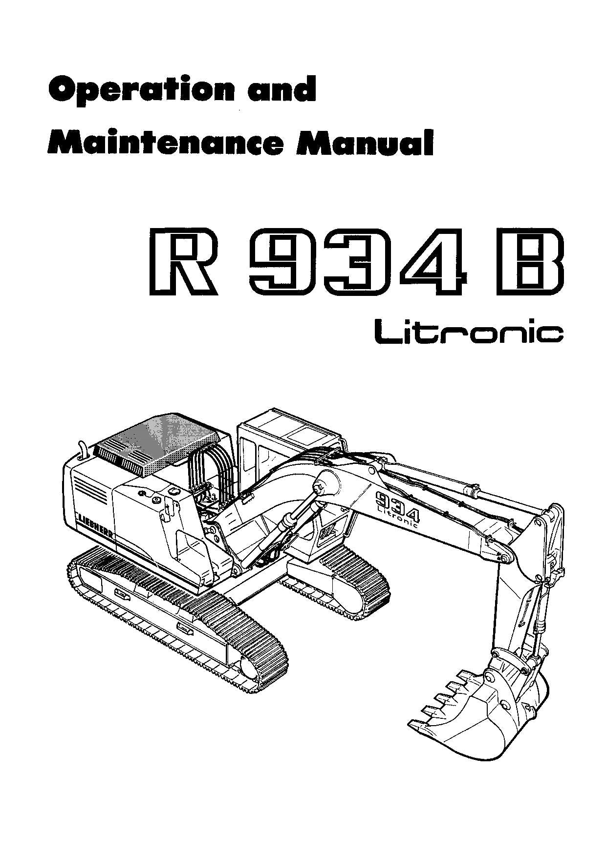 Liebherr R934 B Litronic Excavator Operators manual serial 9995