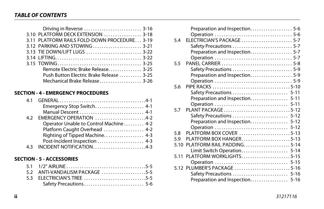 JLG 1930ES 2032ES 2632ES 2646ES 3246ES Boom Lift Operators Manual