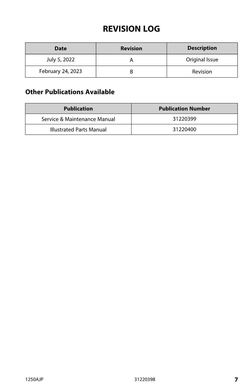 JLG 1250AJP Boom Lift Maintenance Operation Operators Manual 31220398