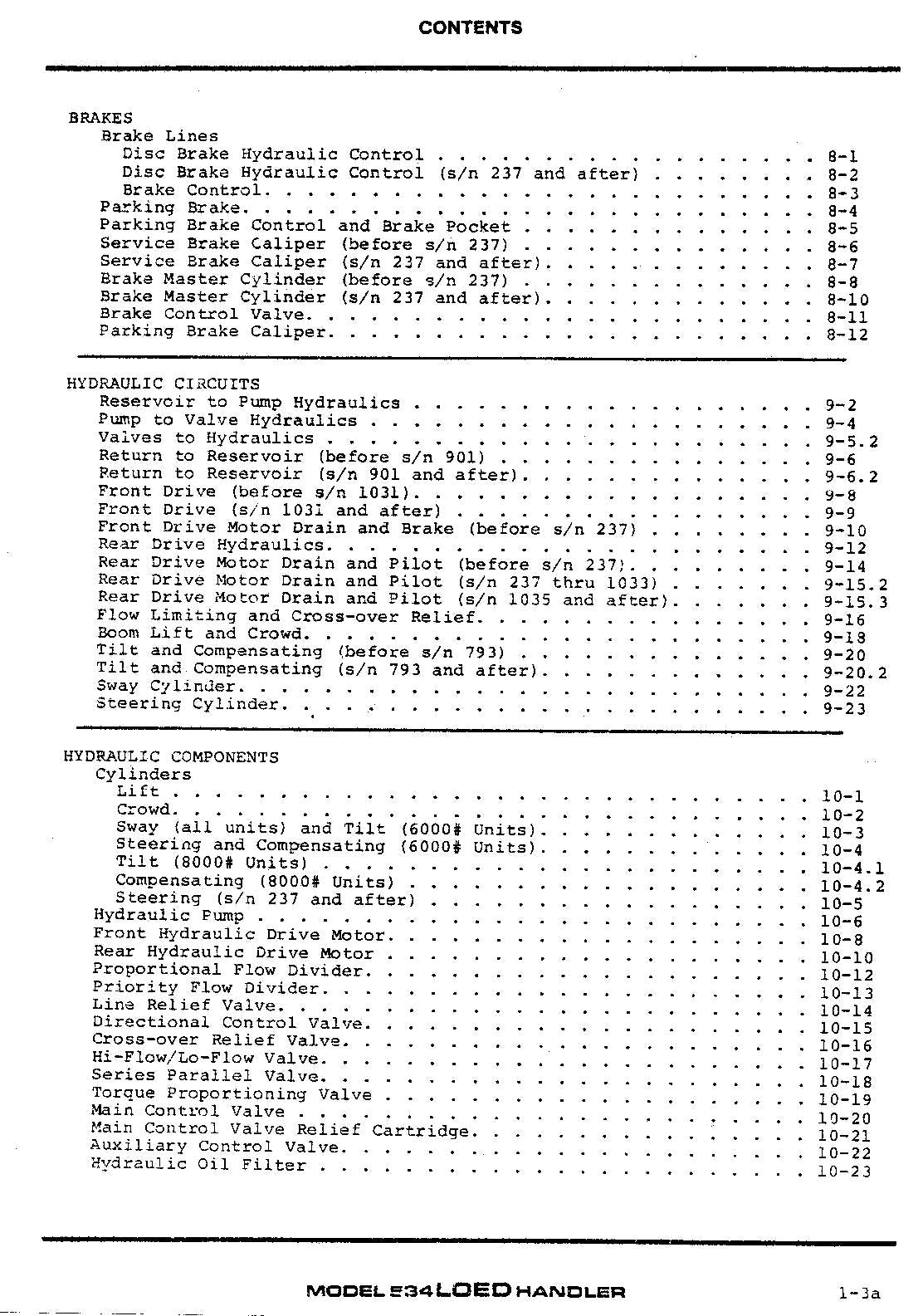 GRADALL JLG 534A LOED Telehandler Parts Catalog Manual