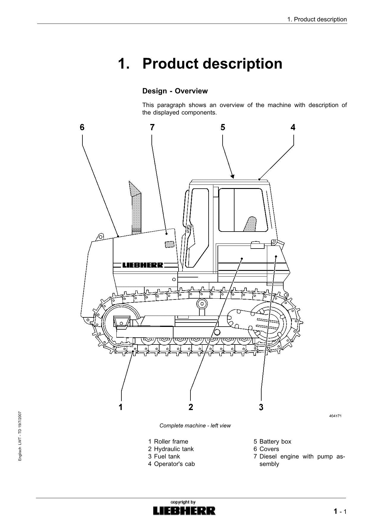 Liebherr SR 712 B Litronic dozer Operators manual