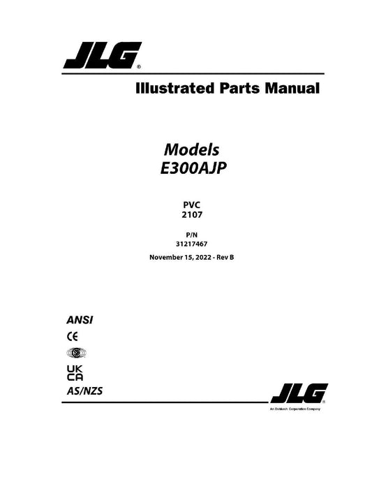 JLG E300AJ E300AJP Boom Lift  Parts Catalog Manual