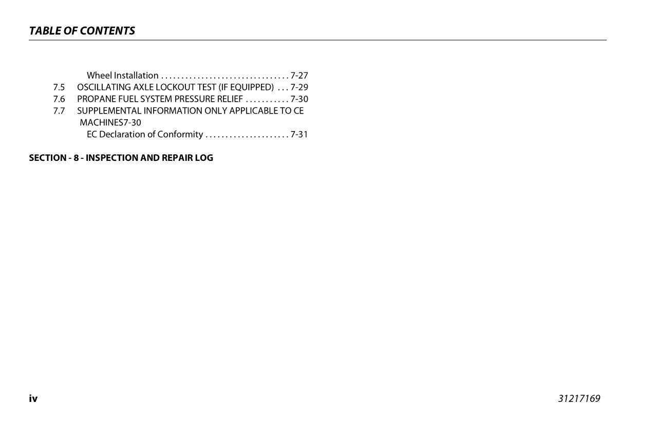 JLG 600S 660SJ Boom Lift Maintenance Operation Operators Manual 31217169