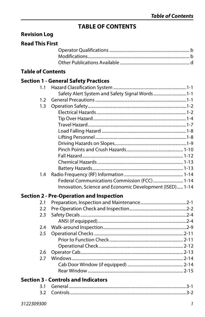 JLG E313 Telehandler Maintenance Operation Operators Manual