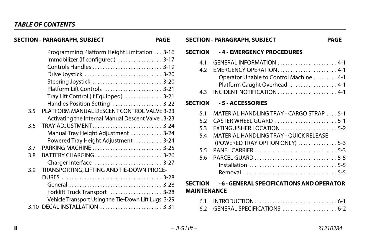 JLG DSP L DSP M DSP S DSPi-M DSPi-S Vertical Mast Operators Manual