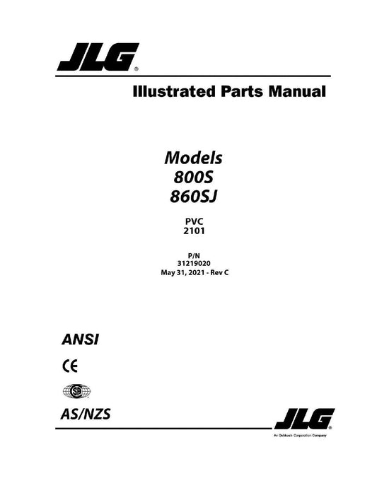 JLG 800S 860SJ Boom Lift Parts Catalog Manual 31219020