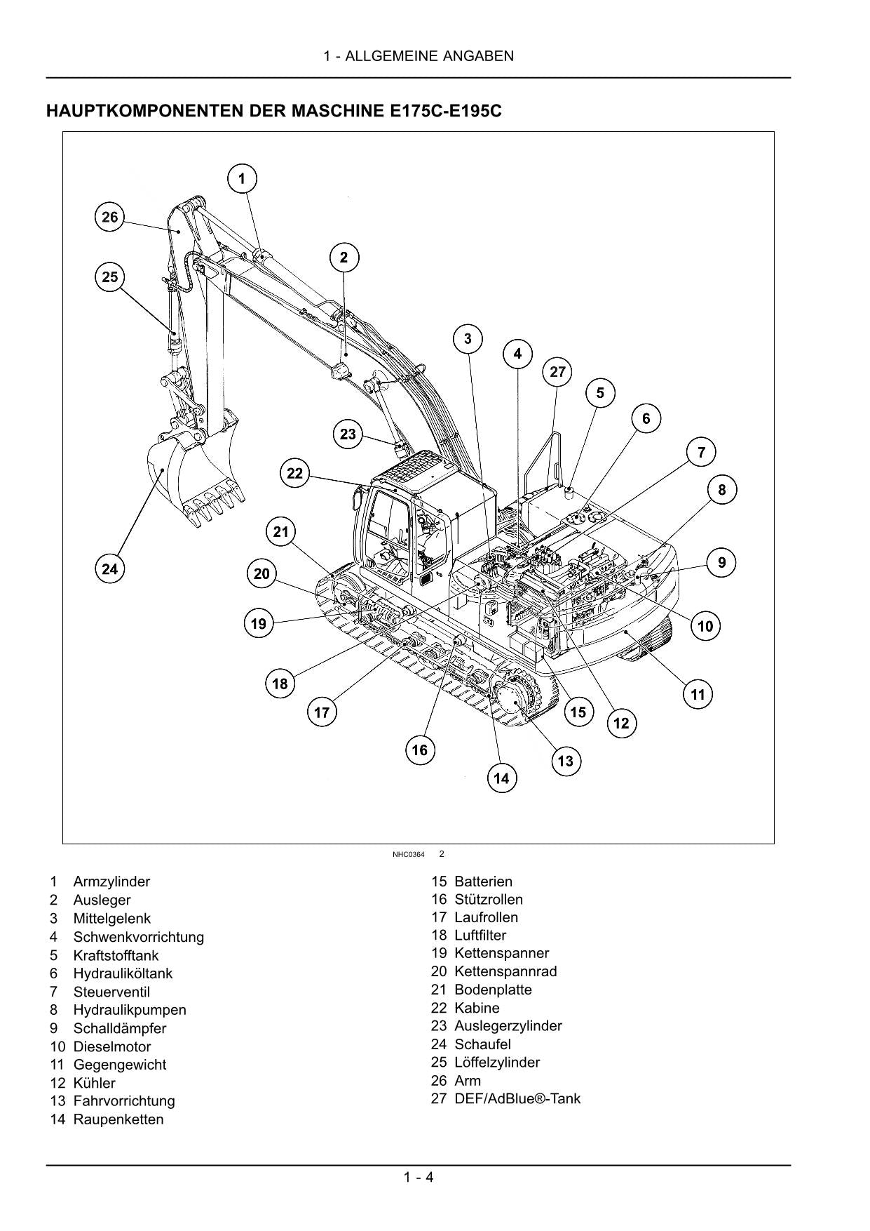 New Holland E175C E195C Bagger Betriebsanleitung