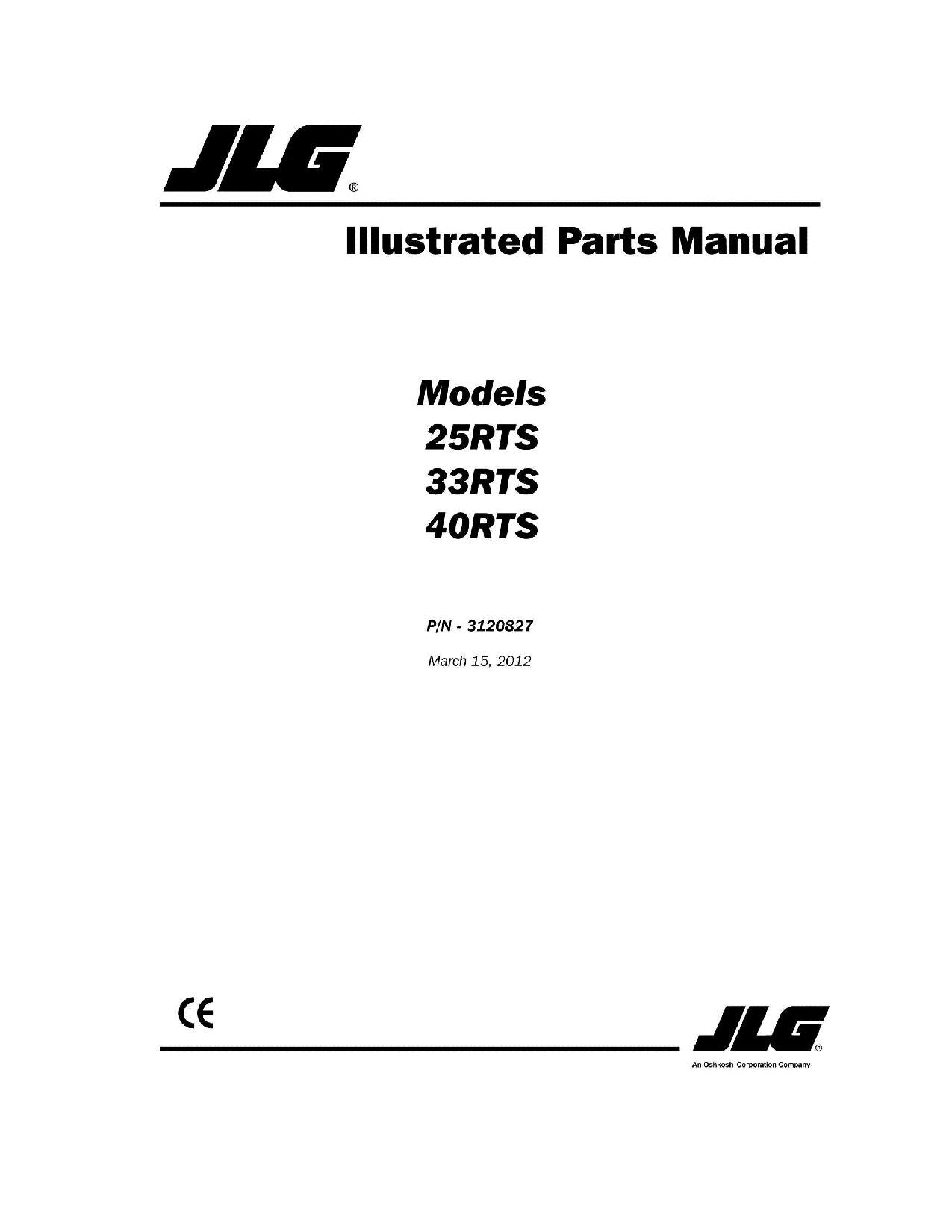 JLG 25RTS 33RTS 40RTS Scissor Lift Parts Catalog Manual