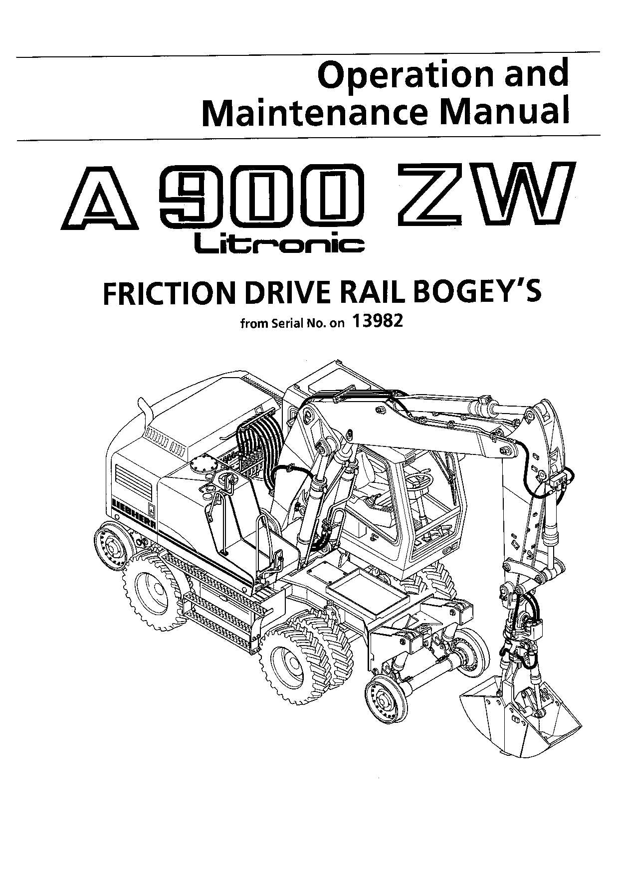 Liebherr A900 ZW Litronic  Excavator Operators manual