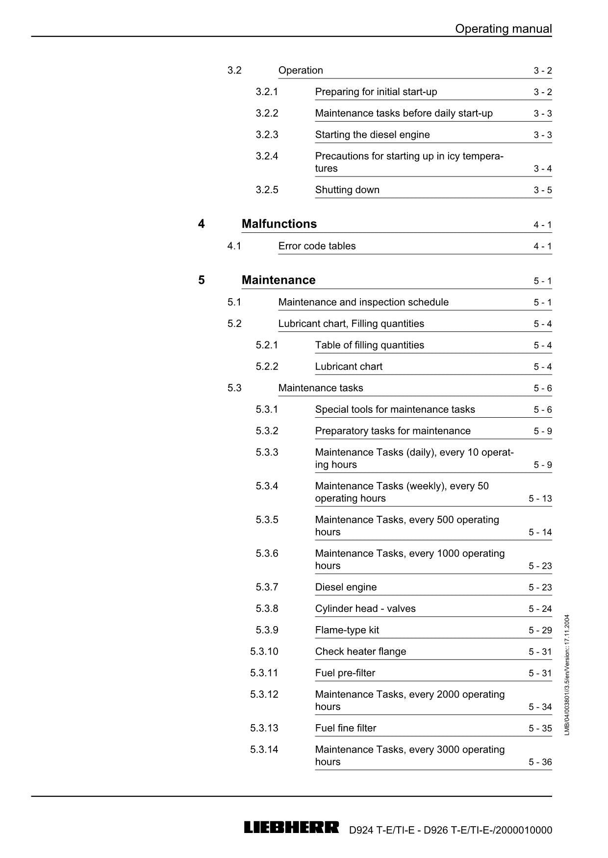 Liebherr D924 T-E TI-E - D926 T-E TI-E engine Operators manual