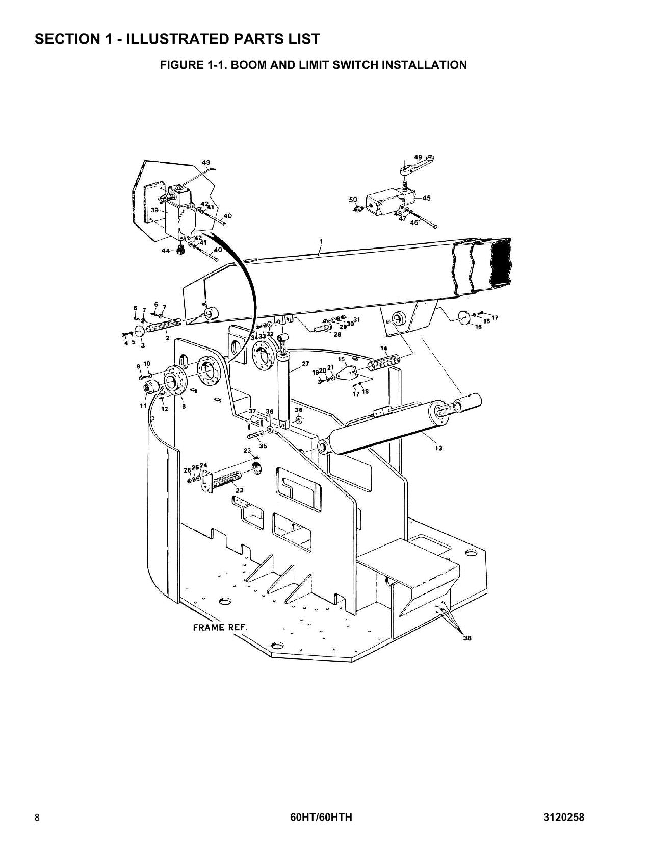 JLG 60HT 60HTH Boom Lift Parts Catalog Manual