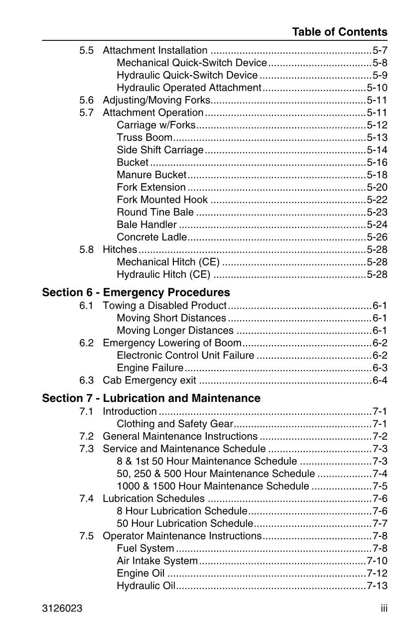 JLG 266 266 LoPro 307 Telehandler Maintenance Operation Operators Manual