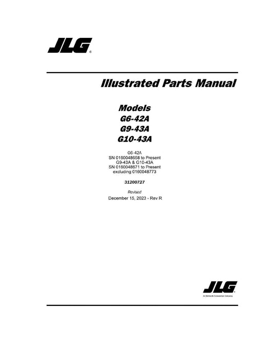 JLG G10-43A G6-42A G9-43A Telehandler Parts Catalog Manual