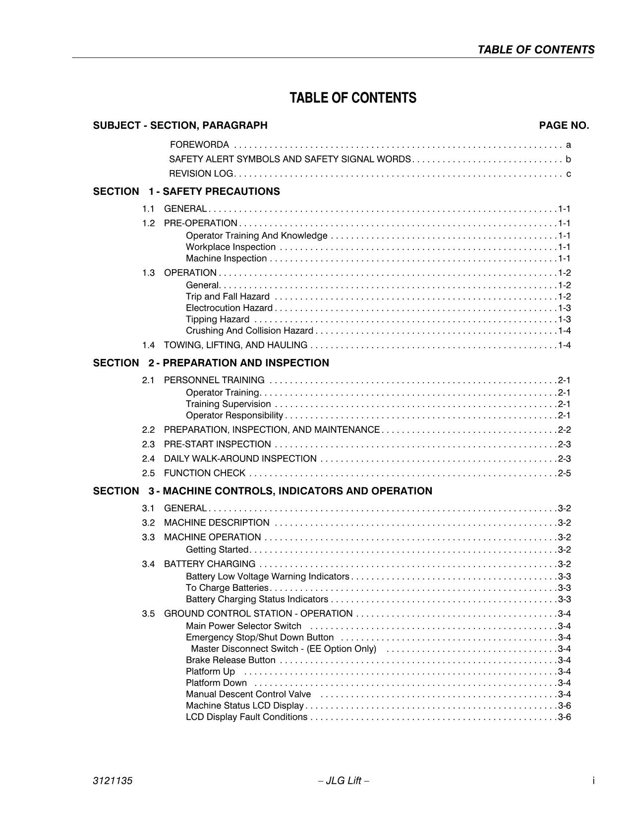 JLG 15DVL 15DVSP 20DVL 20DVSP Vertical Mast Operators Manual