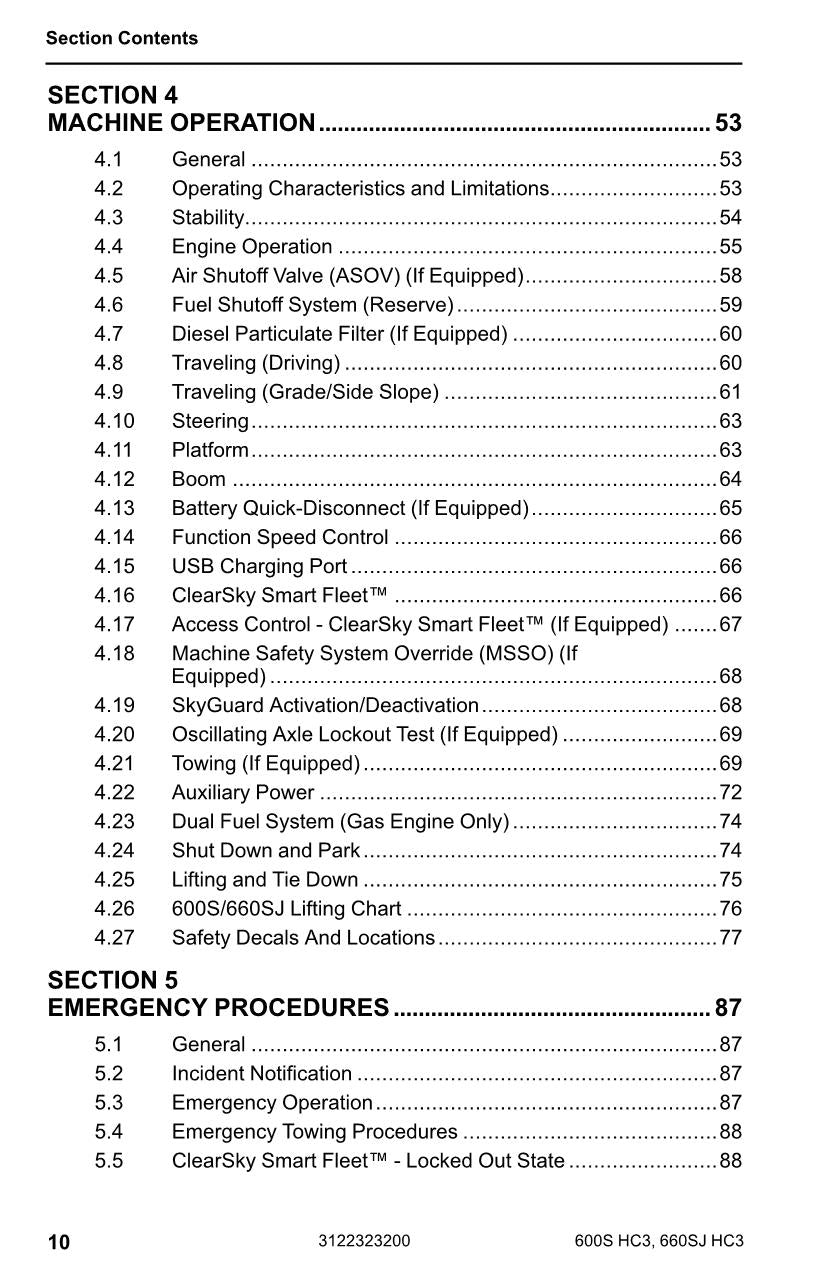 JLG 660SJ HC3 Boom Lift Maintenance Operation Operators Manual