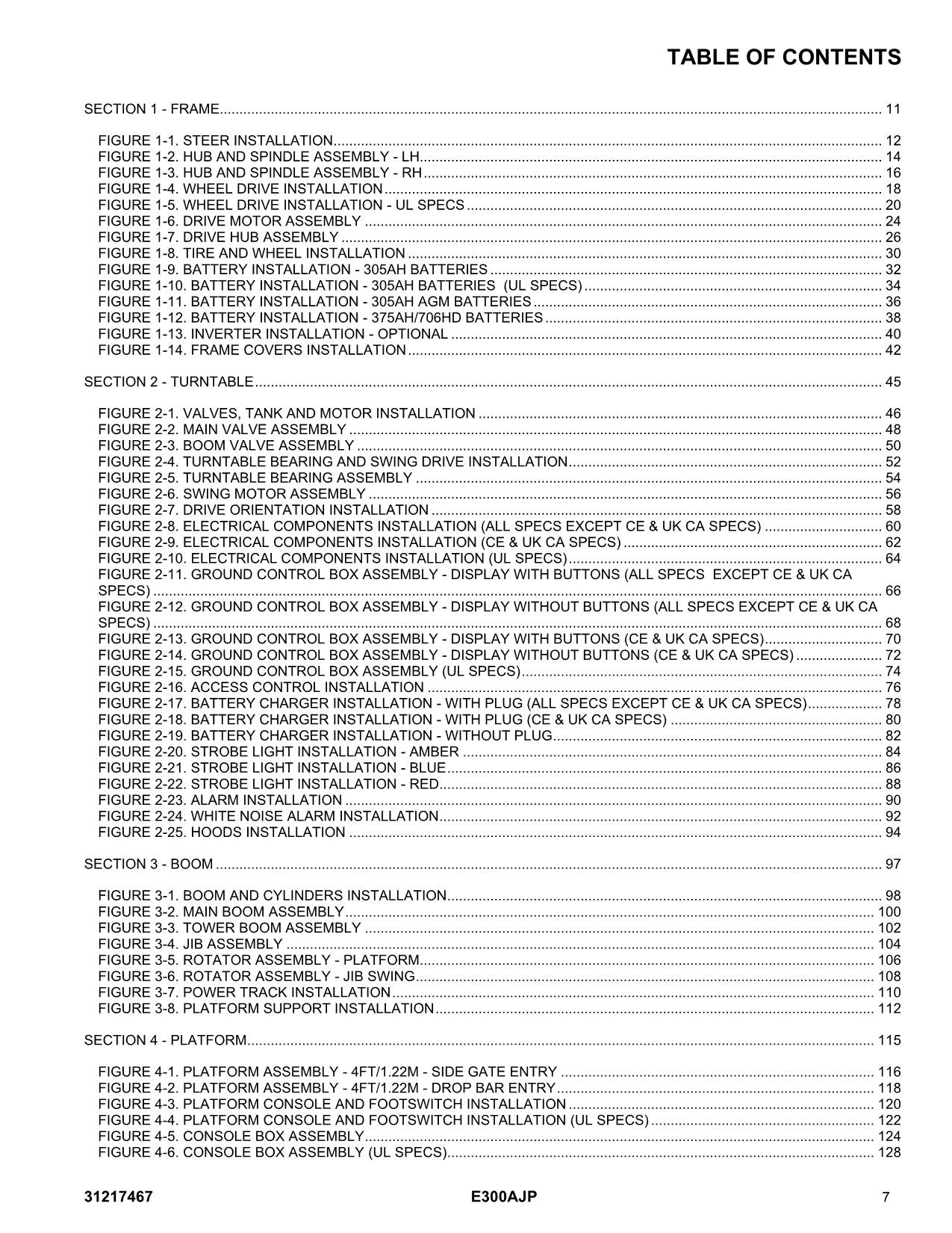 JLG E300AJ E300AJP Boom Lift  Parts Catalog Manual