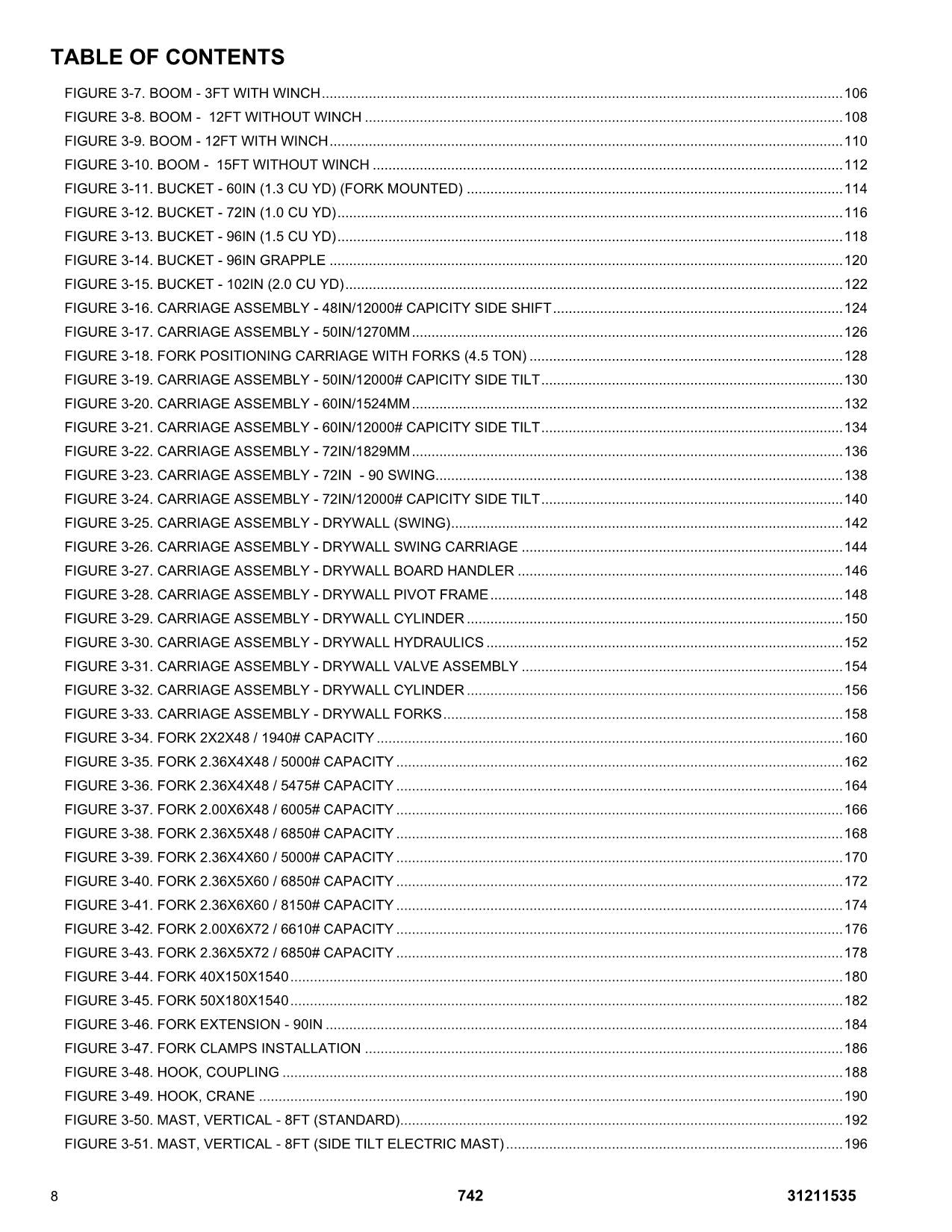 JLG 742 Telehandler Parts Catalog Manual 31211535