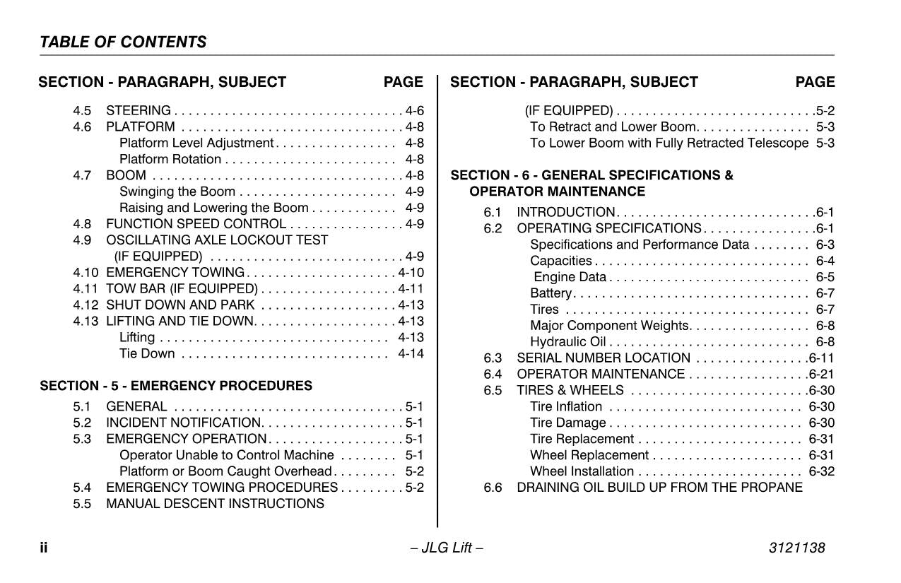 JLG 800S 860SJ Boom Lift Maintenance Operation Operators Manual 3121138