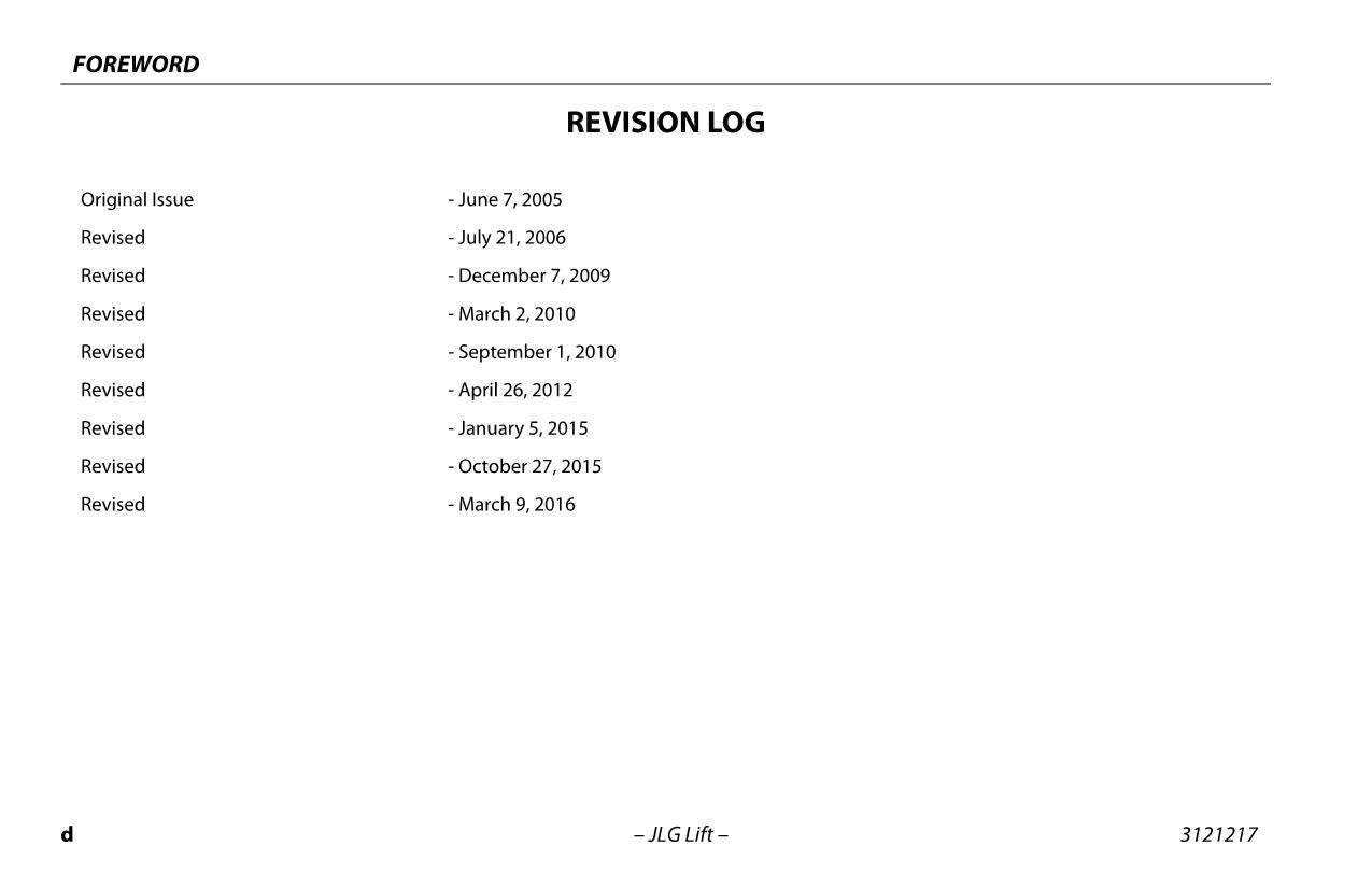 JLG E600 E600J E600JP M600 M600J M600JP Boom Lift Operators Manual 3121217